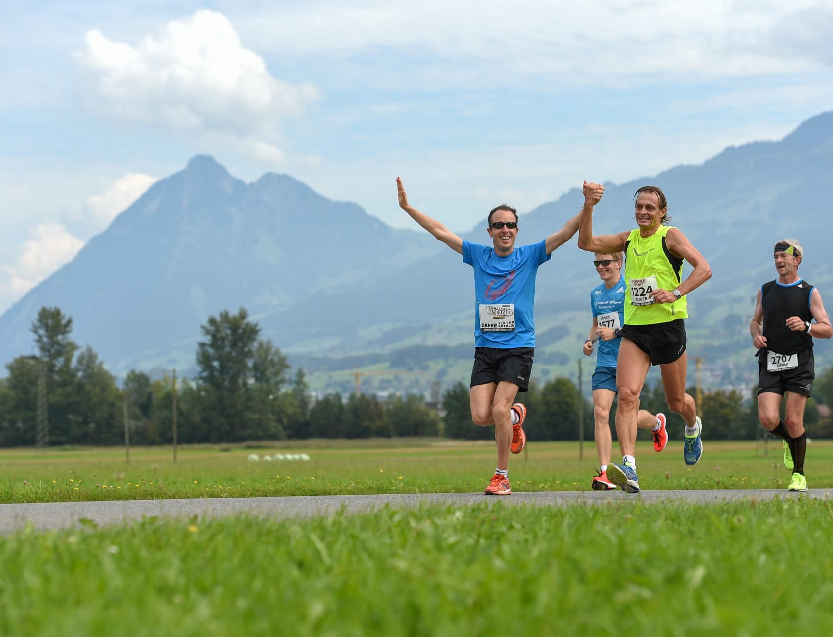 Startlinie Switzerland Marathon light in Sarnen